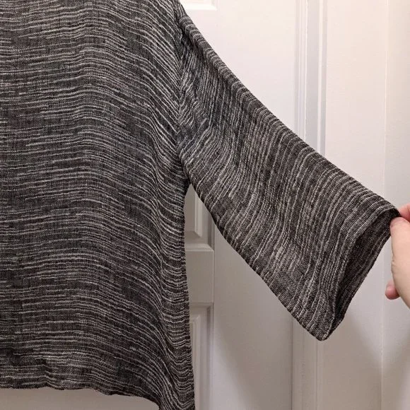 Eileen Fisher Linen Gauze Strata Top Size L - Picture 2 of 7